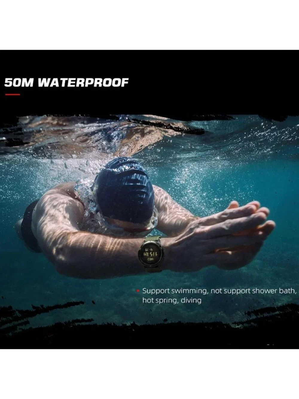 Men's Tactical Military Watch - Waterproof 164FT, Fitness Tracker, Compass